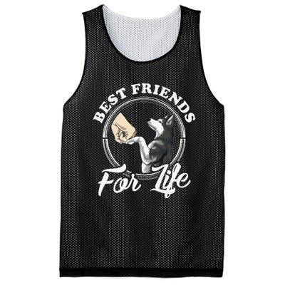 Husky Lovers Design Best Friends For Life Funny Husky Mesh Reversible Basketball Jersey Tank