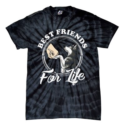 Husky Lovers Design Best Friends For Life Funny Husky Tie-Dye T-Shirt