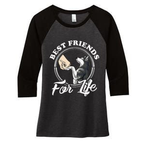 Husky Lovers Design Best Friends For Life Funny Husky Women's Tri-Blend 3/4-Sleeve Raglan Shirt