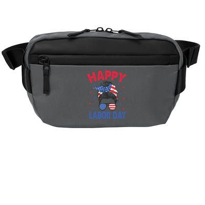 Happy Labor Day Shirts For Labor Day Messy Bun USA Flag Crossbody Pack