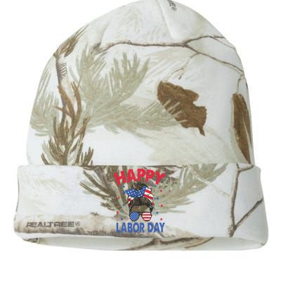 Happy Labor Day Shirts For Labor Day Messy Bun USA Flag Kati Licensed 12" Camo Beanie