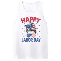 Happy Labor Day Shirts For Labor Day Messy Bun USA Flag PosiCharge Competitor Tank