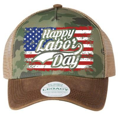 Happy Labor Day Shirts For Labor Day Retro US Flag Legacy Tie Dye Trucker Hat