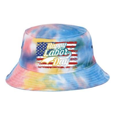 Happy Labor Day Shirts For Labor Day Retro US Flag Tie Dye Newport Bucket Hat