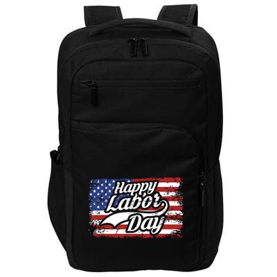 Happy Labor Day Shirts For Labor Day Retro US Flag Impact Tech Backpack
