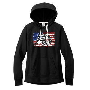 Happy Labor Day Shirts For Labor Day Retro US Flag Women's Fleece Hoodie