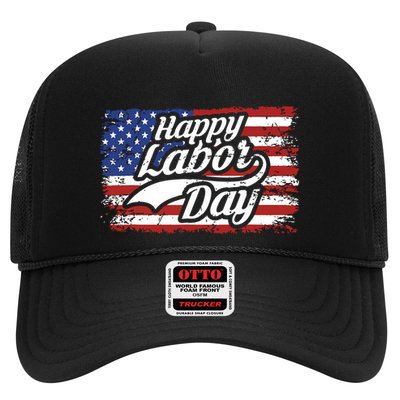 Happy Labor Day Shirts For Labor Day Retro US Flag Trucker Hat