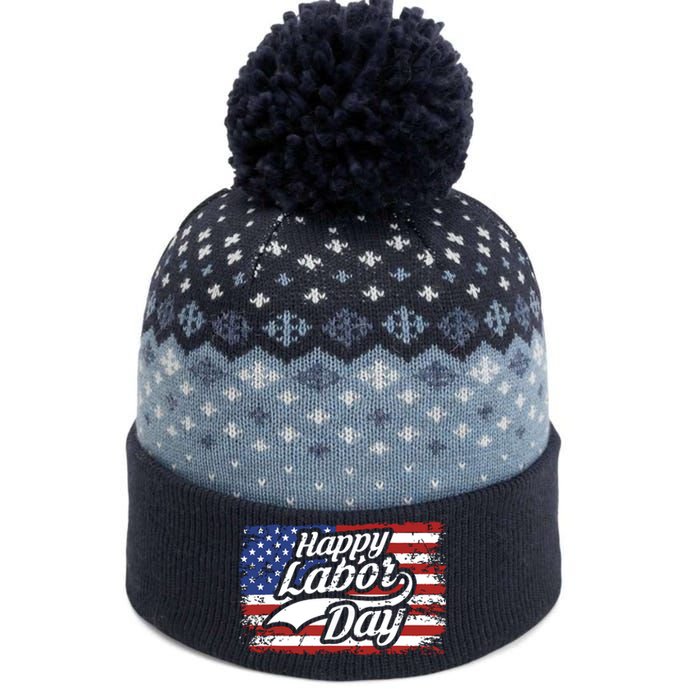 Happy Labor Day Shirts For Labor Day Retro US Flag The Baniff Cuffed Pom Beanie