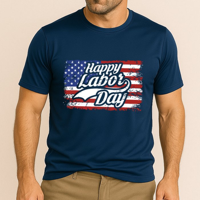 Happy Labor Day Shirts For Labor Day Retro US Flag Performance Shirt