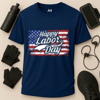 Happy Labor Day Shirts For Labor Day Retro US Flag Performance Shirt