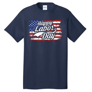 Happy Labor Day Shirts For Labor Day Retro US Flag Tall T-Shirt