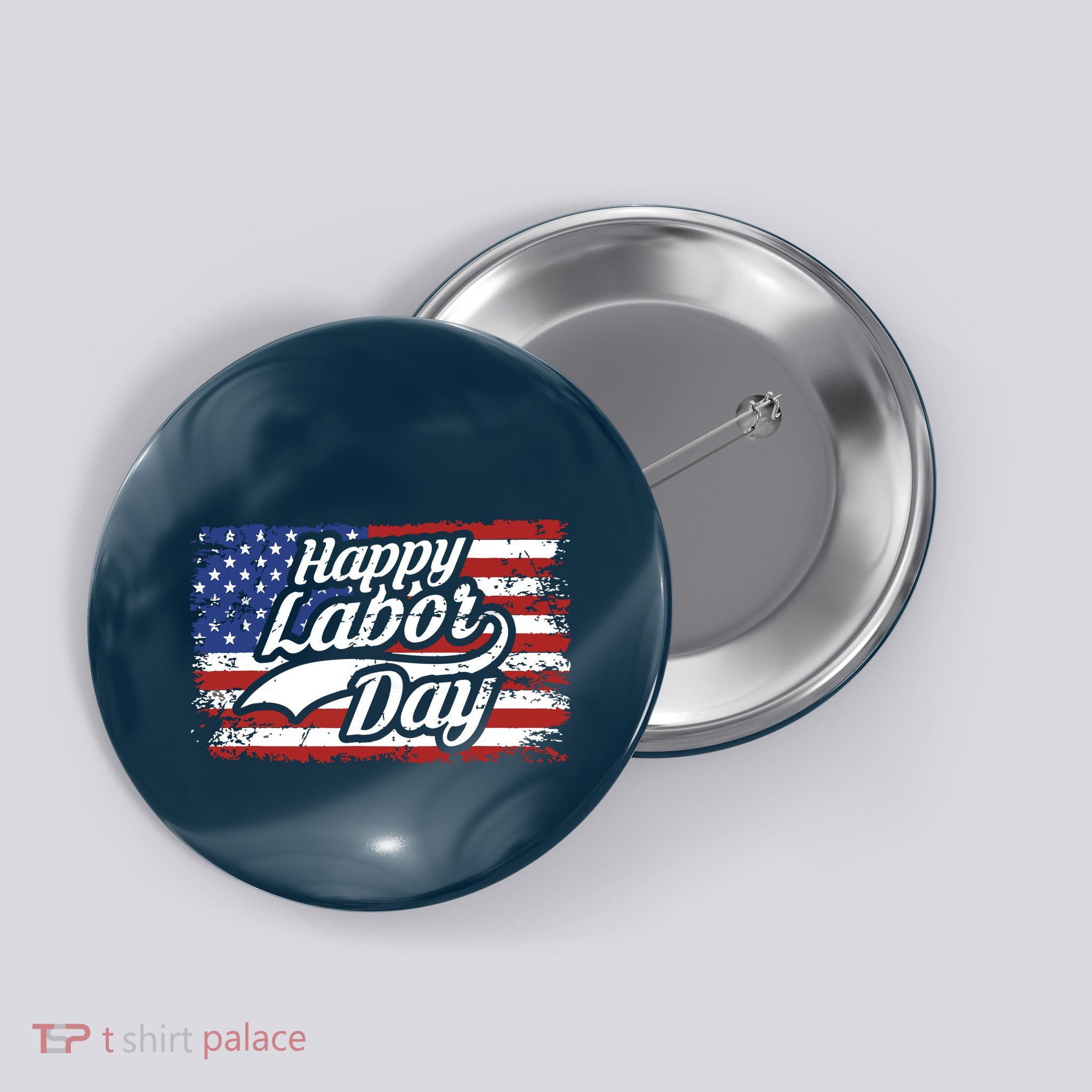 Happy Labor Day Shirts For Labor Day Retro US Flag Button