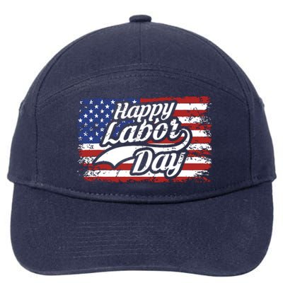 Happy Labor Day Shirts For Labor Day Retro US Flag 7-Panel Snapback Hat