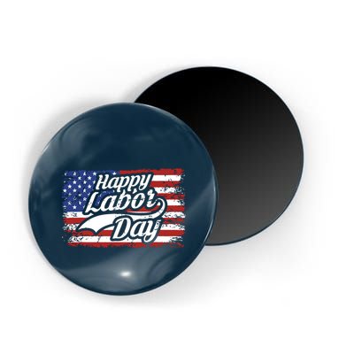 Happy Labor Day Shirts For Labor Day Retro US Flag Magnet
