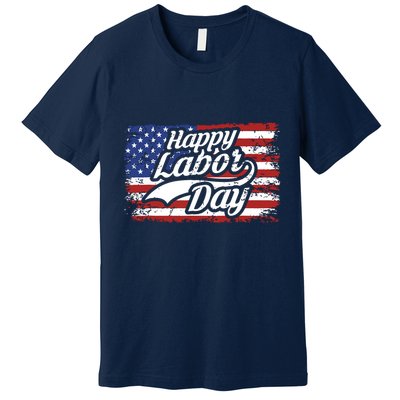 Happy Labor Day Shirts For Labor Day Retro US Flag Premium T-Shirt