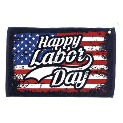 Happy Labor Day Shirts For Labor Day Retro US Flag Grommeted Golf Towel