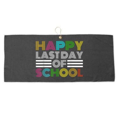 Happy Last Day Of School Teacher Student GraduationSchool Large Microfiber Waffle Golf Towel