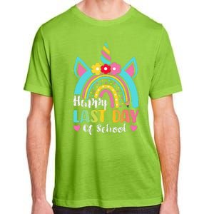 Happy Last Day Of School Rainbow Unicorn Graduation Funny Adult ChromaSoft Performance T-Shirt