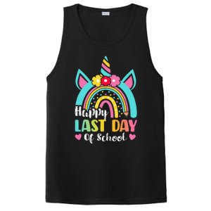 Happy Last Day Of School Rainbow Unicorn Graduation Funny PosiCharge Competitor Tank