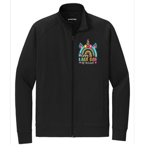 Happy Last Day Of School Rainbow Unicorn Graduation Funny Stretch Full-Zip Cadet Jacket