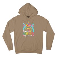 Happy Last Day Of School Rainbow Unicorn Graduation Funny Hoodie