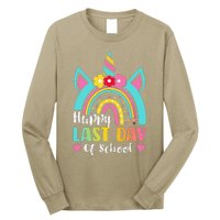 Happy Last Day Of School Rainbow Unicorn Graduation Funny Long Sleeve Shirt