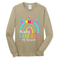 Happy Last Day Of School Rainbow Unicorn Graduation Funny Tall Long Sleeve T-Shirt