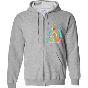 Happy Last Day Of School Rainbow Unicorn Graduation Funny Full Zip Hoodie