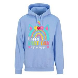 Happy Last Day Of School Rainbow Unicorn Graduation Funny Unisex Surf Hoodie