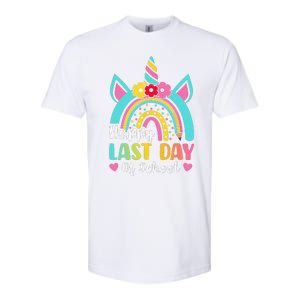 Happy Last Day Of School Rainbow Unicorn Graduation Funny Softstyle CVC T-Shirt