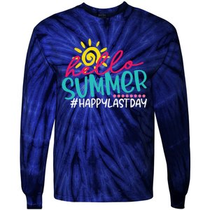 Happy Last Day Of School S Hello Summer Teacher Student Tie-Dye Long Sleeve Shirt