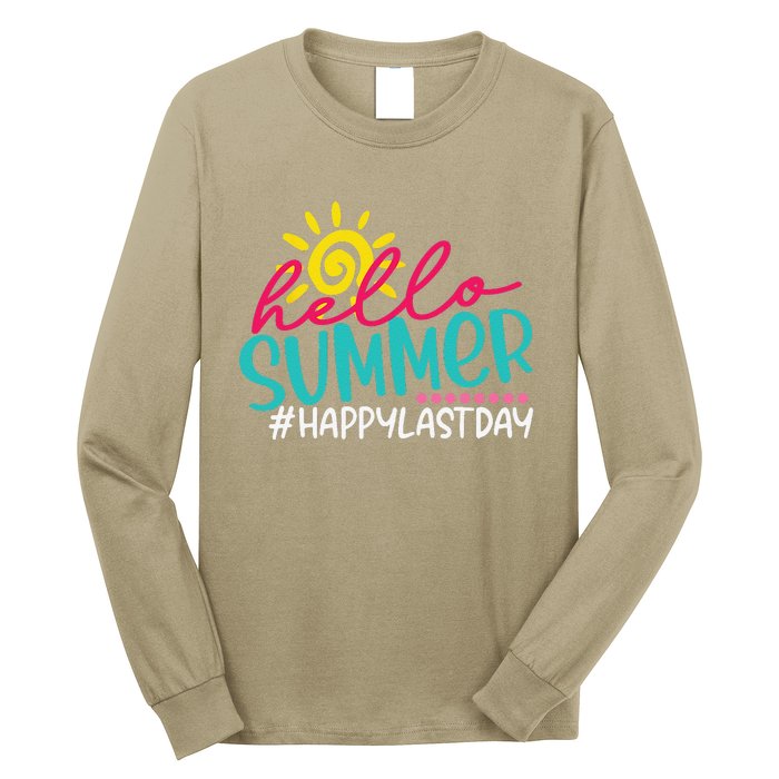 Happy Last Day Of School S Hello Summer Teacher Student Long Sleeve Shirt