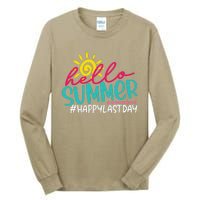 Happy Last Day Of School S Hello Summer Teacher Student Tall Long Sleeve T-Shirt