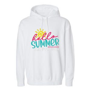 Happy Last Day Of School S Hello Summer Teacher Student Garment-Dyed Fleece Hoodie