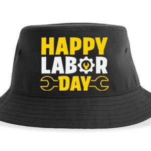 Happy Labor Day Celebration Graphic Sustainable Bucket Hat