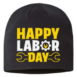 Happy Labor Day Celebration Graphic Sustainable Beanie