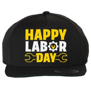 Happy Labor Day Celebration Graphic Wool Snapback Cap