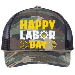 Happy Labor Day Celebration Graphic Retro Rope Trucker Hat Cap