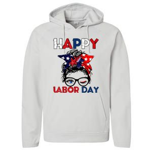 Happy Labor Day American Workers Performance Fleece Hoodie