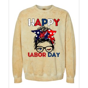 Happy Labor Day American Workers Colorblast Crewneck Sweatshirt