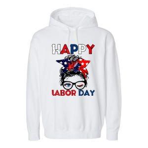 Happy Labor Day American Workers Garment-Dyed Fleece Hoodie