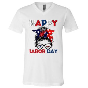 Happy Labor Day American Workers V-Neck T-Shirt