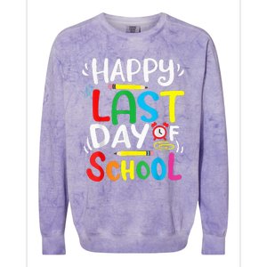 Happy Last Day Of School Last Day Of School Teacher Student Colorblast Crewneck Sweatshirt