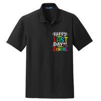 Happy Last Day Of School Last Day Of School Teacher Student Dry Zone Grid Polo