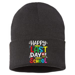 Happy Last Day Of School Last Day Of School Teacher Student Sustainable Knit Beanie