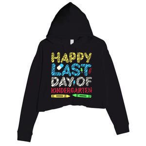 Happy Last Day Of Kindergarten Graduation 2024 Student Crop Fleece Hoodie