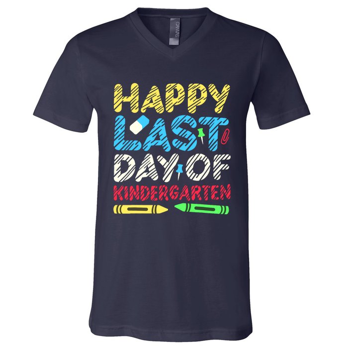 Happy Last Day Of Kindergarten Graduation 2024 Student V-Neck T-Shirt