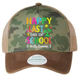 Happy Last Day Of School Hello Summer Students And Teachers Legacy Tie Dye Trucker Hat