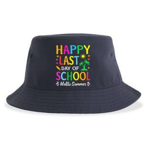 Happy Last Day Of School Hello Summer Students And Teachers Sustainable Bucket Hat