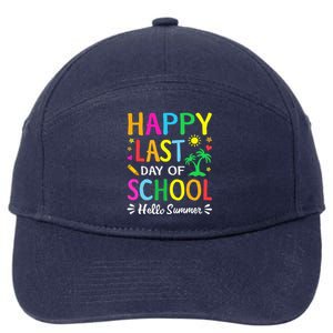 Happy Last Day Of School Hello Summer Students And Teachers 7-Panel Snapback Hat